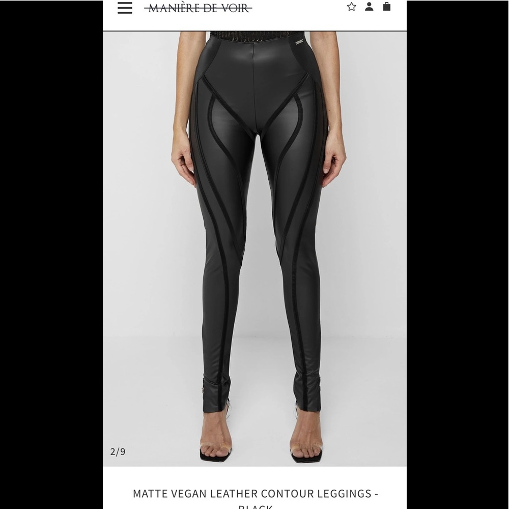 - Maniere de voir contour vegan leather leggings with tag